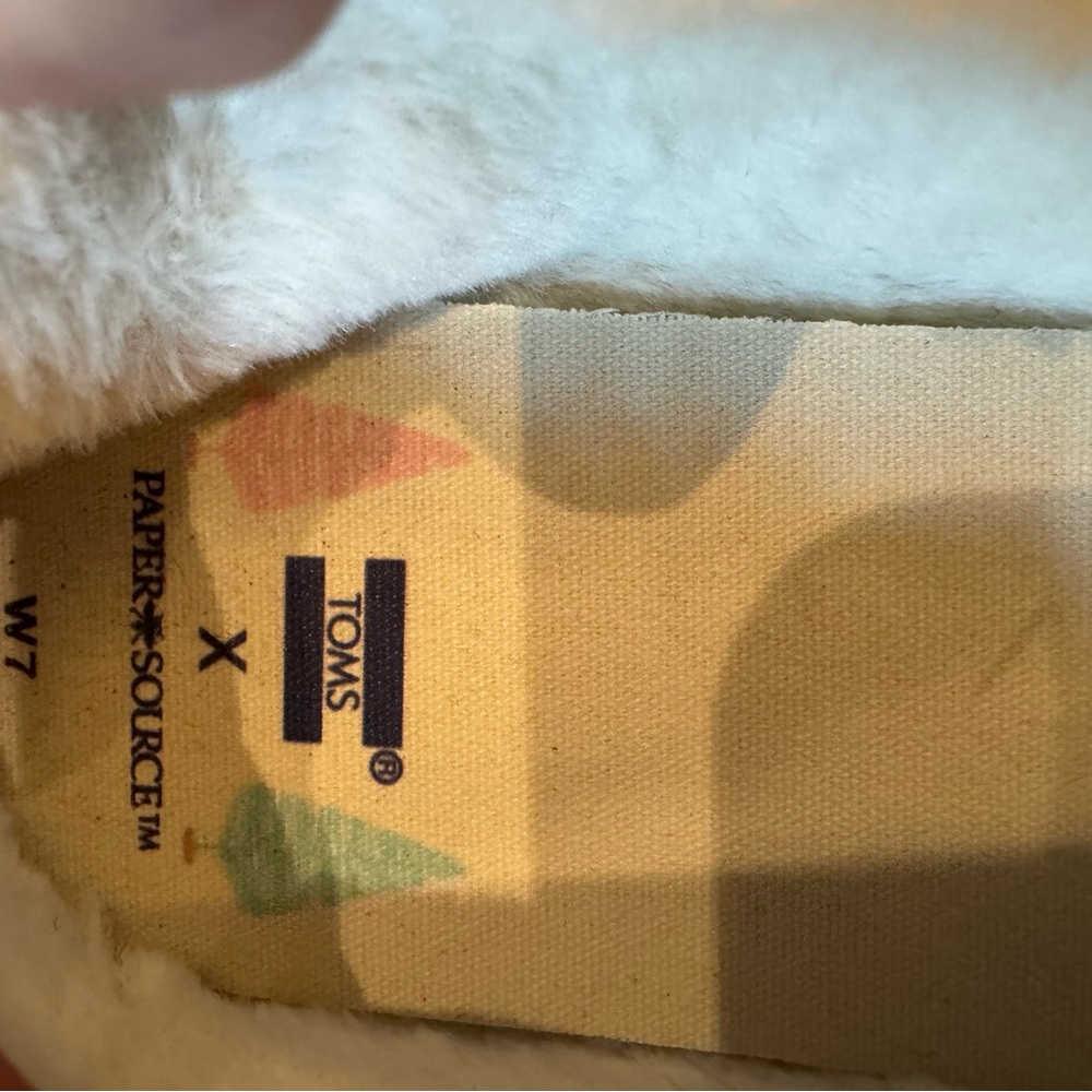 TOMS X Paper Source White/Bottle Brush Trees Alpargata Ortholite Slip-On Shoes 7 - Picture 5 of 7
